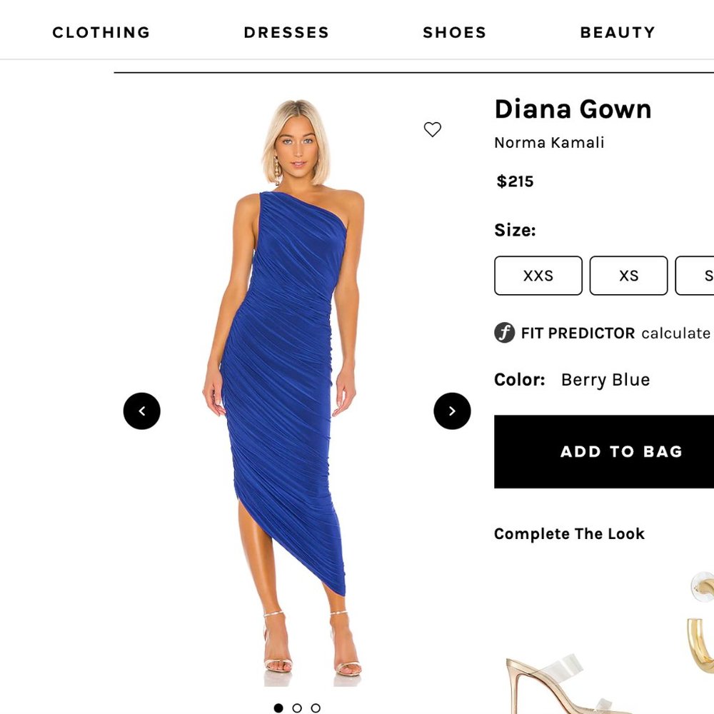 Norma Kamali Diana Gown Berry Blue